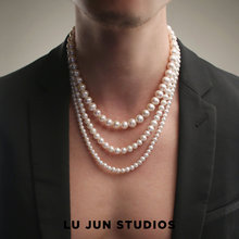 LJS百搭天然淡水珍珠锁骨项链男女短长款精致纯银简单素链高级感