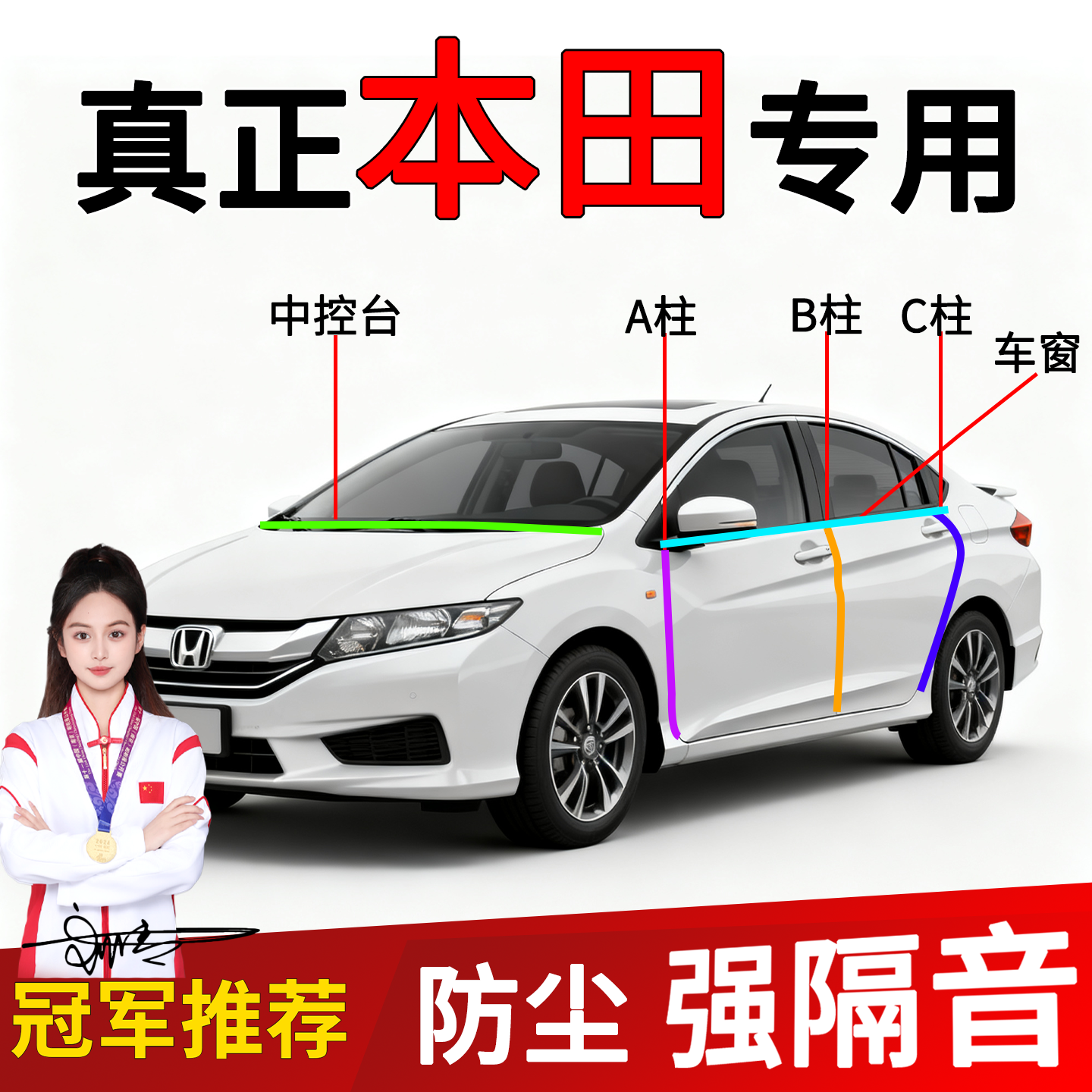 本田车门A/B柱隔音密封条