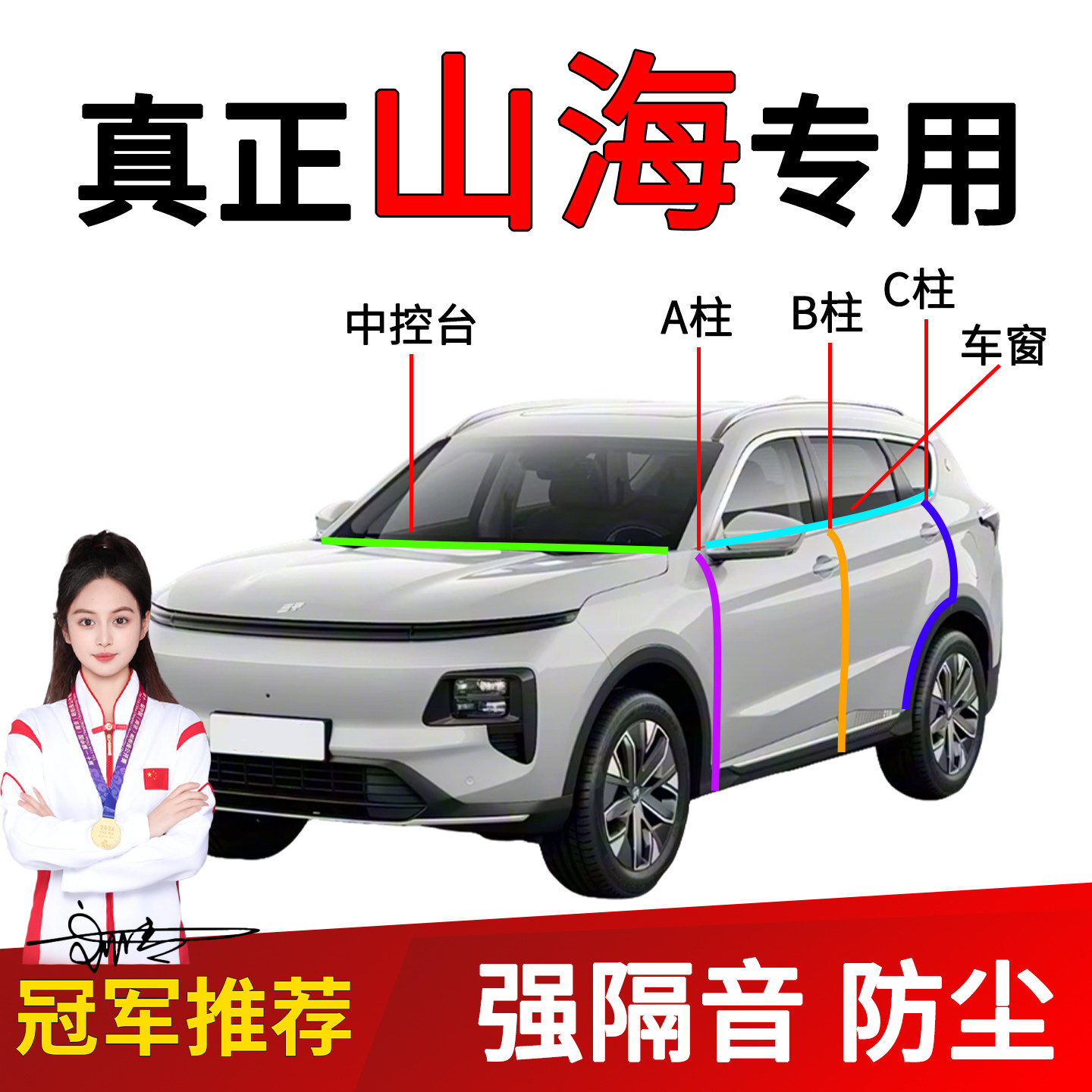 捷途山海A/B柱隔音密封条