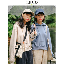 韩版 原宿风外套 宽松学生上衣长袖 新款 LRUD连帽卫衣女2018秋季 女装