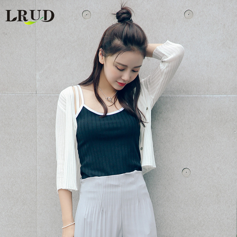 LRUD·ÀɹÒ¿ªÉÀÅ®2018ÏÄװŮװп°æ¿íËÉÕëÖ¯ÉÀ±¡¿î¶Ì¿îÍâÌ×