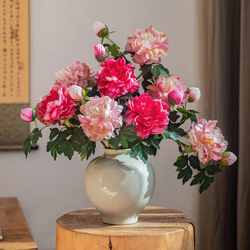 富贵牡丹仿真花假花摆设客厅插花