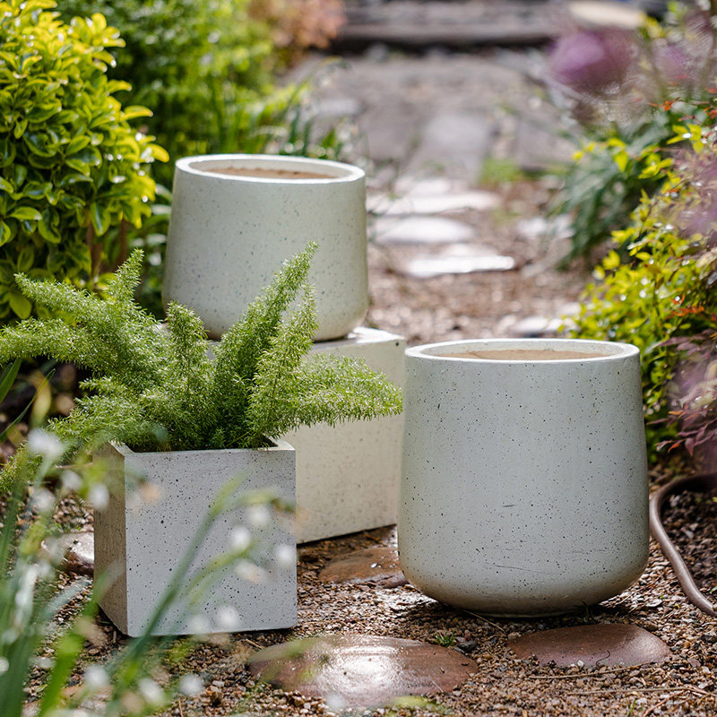 掬涵北欧氧化镁花盆大口径镁泥花器创意落地种植盆客厅户外绿植盆