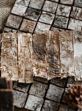 掬涵天然白桦木树皮装饰美式户外庭院创意饰品拍摄道具家居壁饰