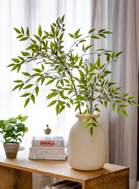 掬涵南天竹彷生绿植客厅高枝彷真花假花插花花艺摆件装饰室内摆设