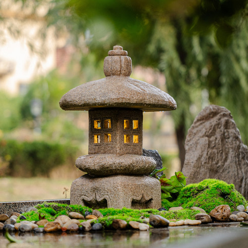 掬涵中式仿古太阳能灯庭院摆件