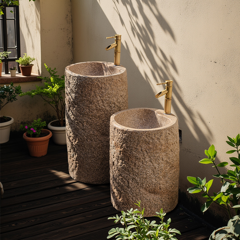 仿石洗手盆一體式水槽裝飾