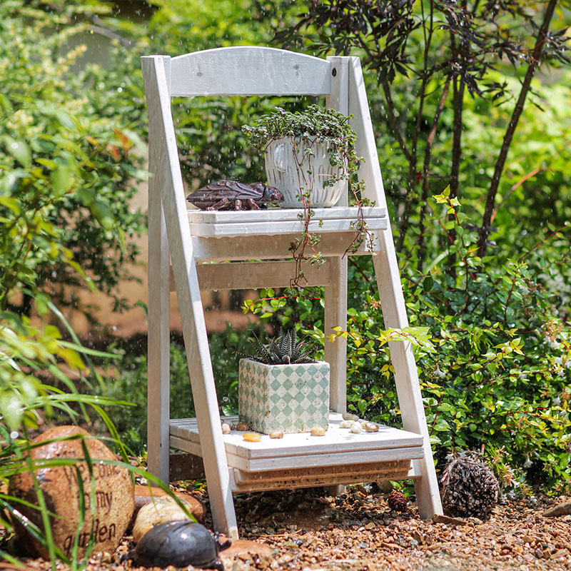 掬涵折叠梯形多肉植物复古花架