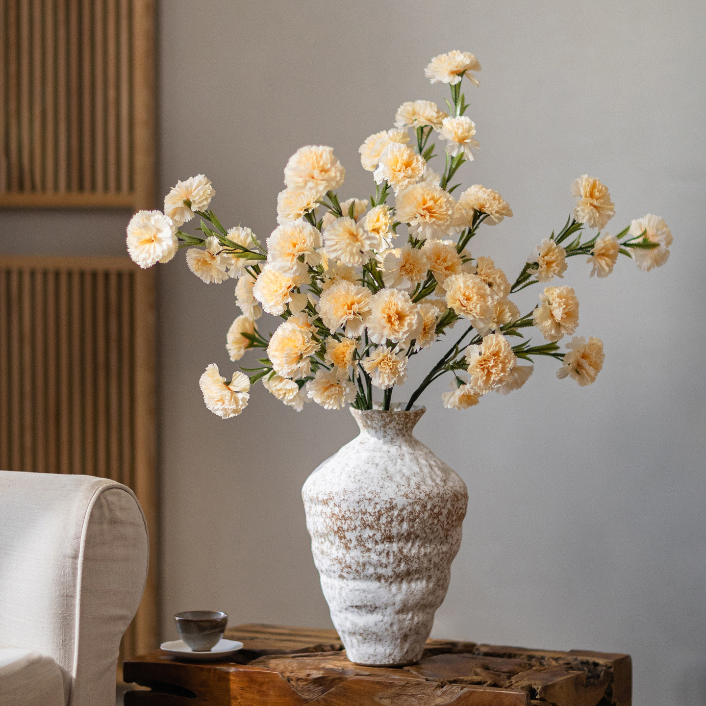 高级保湿手感康乃馨仿真花束装饰