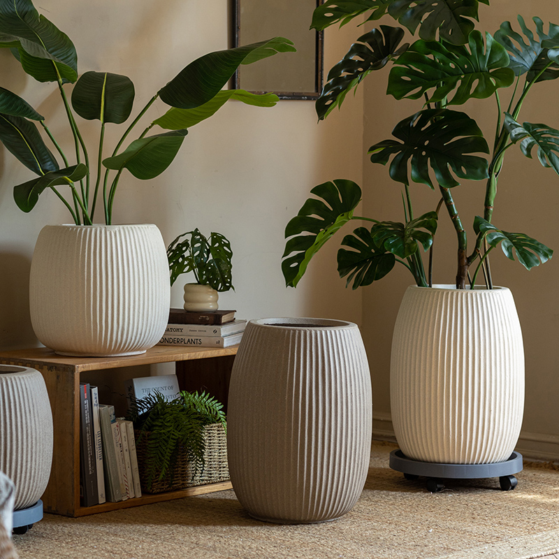 北欧简约镁泥花盆大口径绿植盆栽