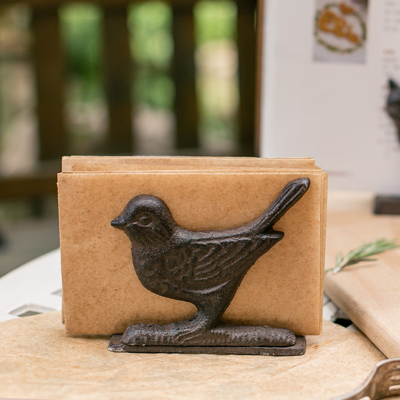 掬涵复古铸铁纸巾架菜谱架书挡镇纸桌面摆件杂货花园野餐派对