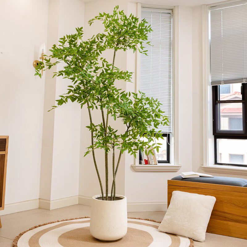 仿真绿植南天竹落地盆栽仿生植物室内客厅装饰花摆件大型盆景假树