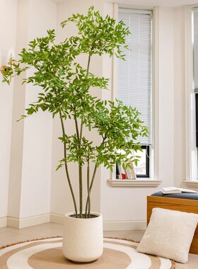 仿真绿植南天竹落地盆栽仿生植物室内客厅装饰花摆件大型盆景假树