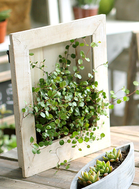 掬涵壁挂花框实木花盆木制花器复古插花设计挂墙花盘个性装饰杂货