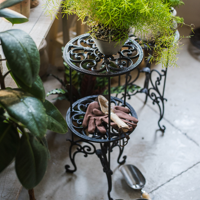 掬涵鑄鐵花架花盆架古典花紋庭院