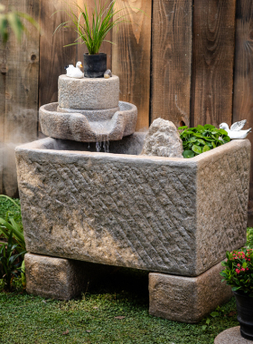 掬涵新中式室外微景观造景装饰假山鱼池喷泉户外花园庭院流水摆件