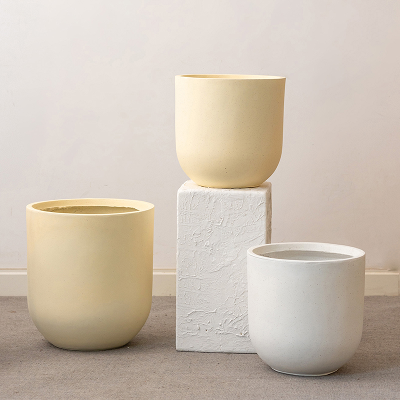 掬涵创意水泥花盆家用落地绿植盆景盆户外庭院客厅大号镁泥花器