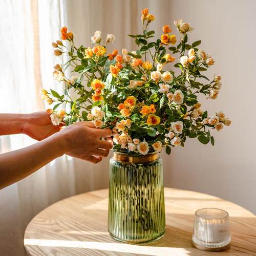 掬涵仿真蔷薇花室内永生花装饰