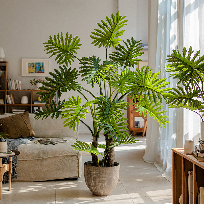 掬涵仿真绿植春羽假树盆栽大型仿生植物室内客厅落地装饰造景摆件