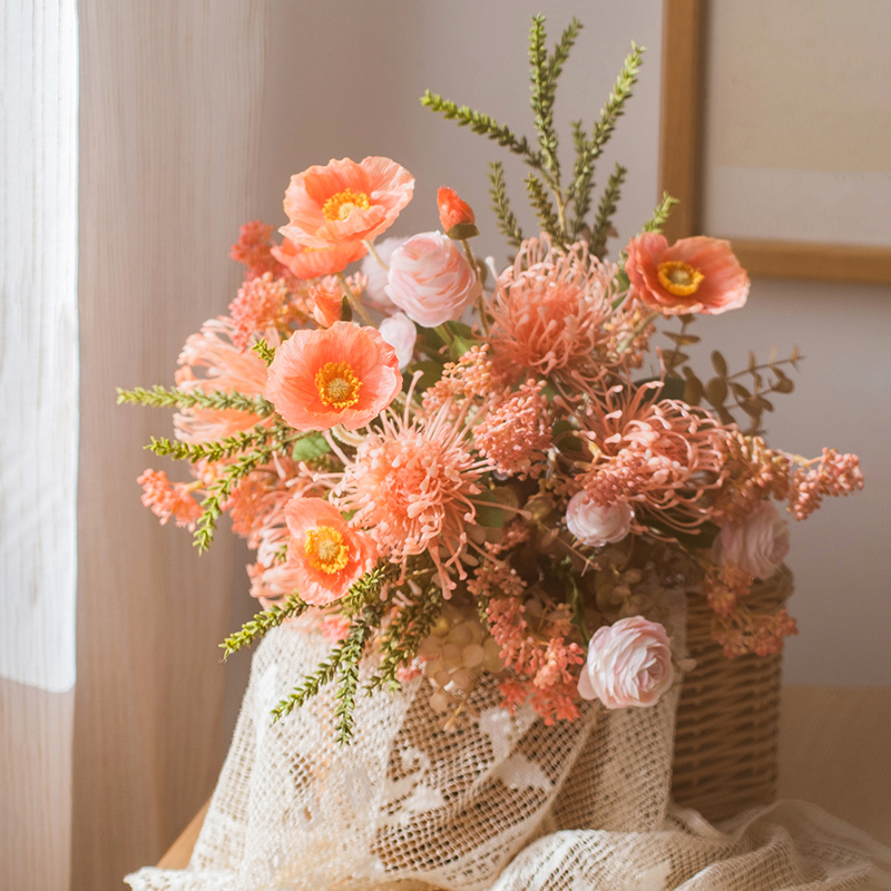 掬涵吾爱仿真设计师手工花束装饰手捧花客厅插花绢花干花摆设婚庆 家居饰品 仿真花/假花 原图主图