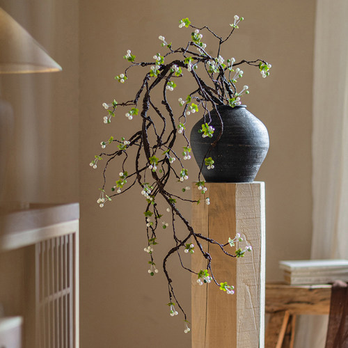 轻奢高端海棠彷真花果枝干花花束客厅桌面假花装饰摆饰彷生花艺