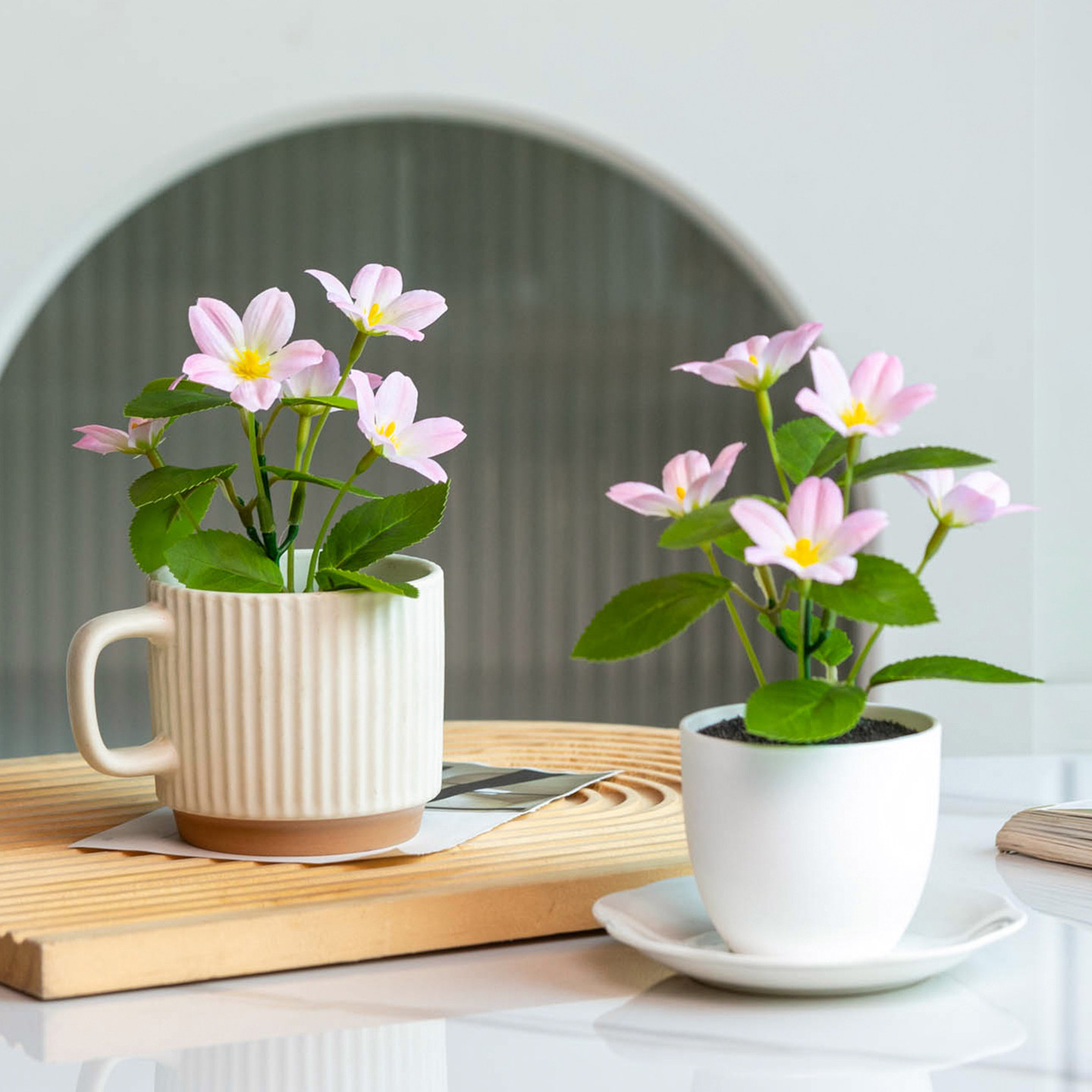 【掬涵】仿真花假花装饰客厅餐桌花艺插花小盆景花卉盆栽套装摆件