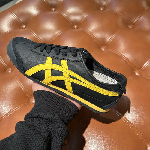 Onitsuka Tiger鬼塚虎MEXICO 66黑色黄色夏季男女休闲鞋1183A201
