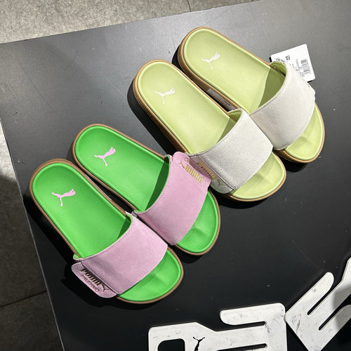 PUMA彪马2025男女同款轻便软底反毛皮外穿一字拖休闲拖鞋399041