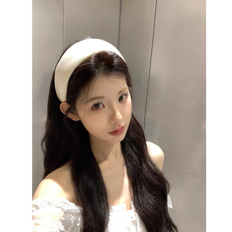 加厚版！白色条纹宽边发箍女不压头发高颅顶头箍发卡日常外戴发饰