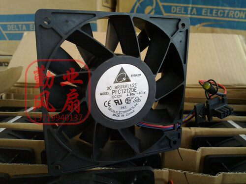 台达 12038 12厘米汽车增压高转速暴力风扇12V 4.80A PFC1212DE