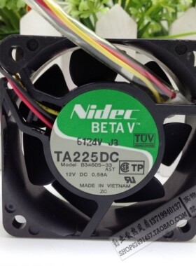 日本nidec 6CM大风量风扇 双滚珠 6025 12V 0.58A B34605-33