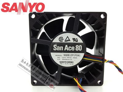 三洋SANYO 9G0812P1F041 8CM 8038 12V 0.58A双滚珠轴承散热风扇