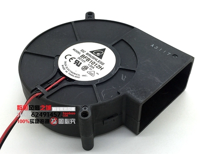 台达DELTA 涡轮离心风扇 鼓风机 9733 12V 1.20A BFB1012H 双滚珠