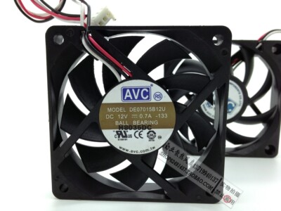 台湾AVC DE07015B12U 7015 12V 0.7A 7CM 7厘米大风量风扇 双滚珠