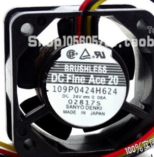 109P0424H624 24V 0.08A 三洋 40*40*20MM 4CM 4020 变频器风扇