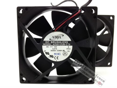 台湾ADDA DC12V 8CM 8020滚珠轴承AD0812UB-C70 机箱风扇电源风扇