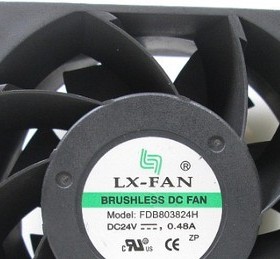 FDB803824H 全新原装LX-FAN风机 8038 24V 0.48A大风量散热风扇