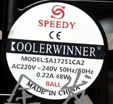 SA17251CA2 AC220V-240V 0.22A 48W SPEEDY 铝框设备风扇