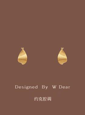 「约克腔调」金色几何耳扣女无耳洞蚊香盘耳夹法式小众高级感耳饰