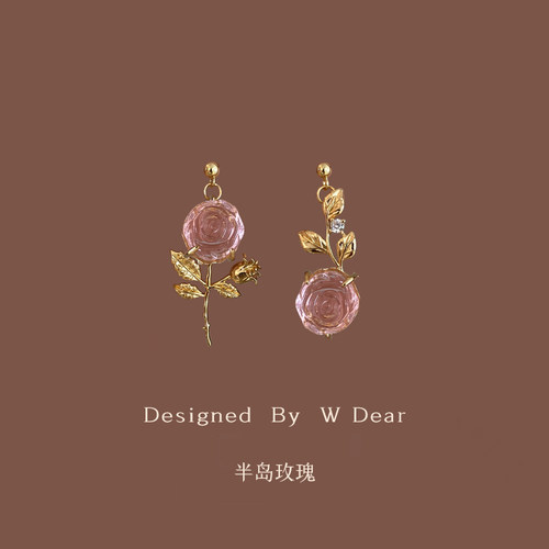 玫瑰花耳环女无耳洞蚊香盘耳夹