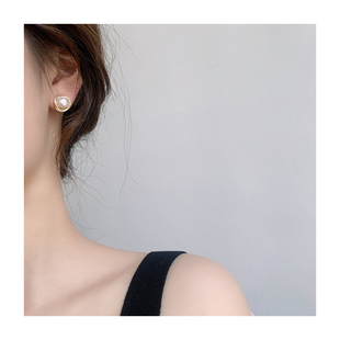 法式 Dear 优雅淡水珍珠蚊香盘耳夹无耳洞女简约高级感耳钉