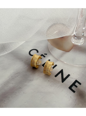 W Dear原创扭纹小耳钉高级感法式无耳洞耳夹女简约蚊香盘耳饰耳圈