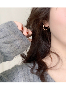 【W Dear】无耳洞BI入！极简风磨砂C圈蚊香盘耳夹高级感简约耳环