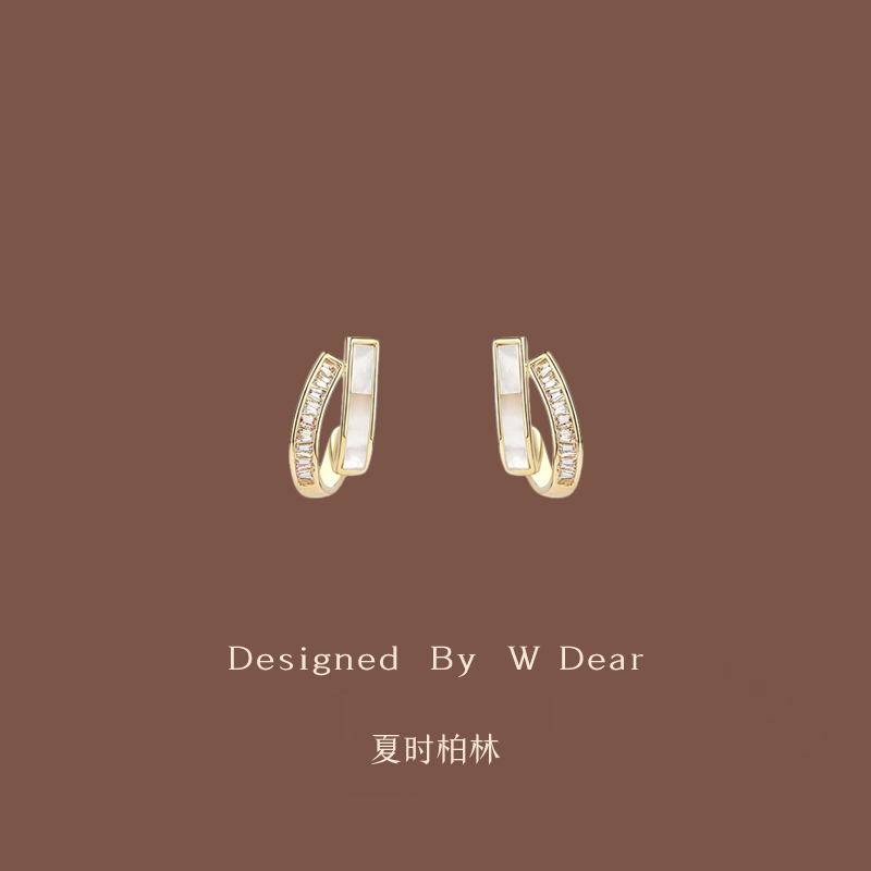 「夏时柏林」法式高级感珐琅耳钉女夏无耳洞蚊香盘耳夹气质设计感