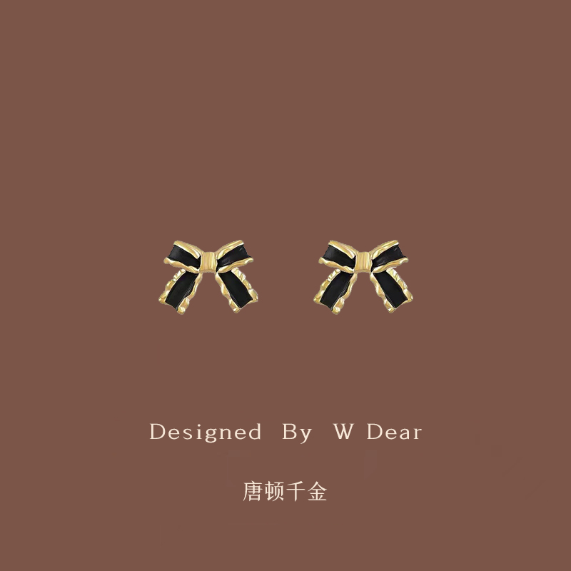 无耳洞入！黑色蝴蝶结蚊香盘耳夹