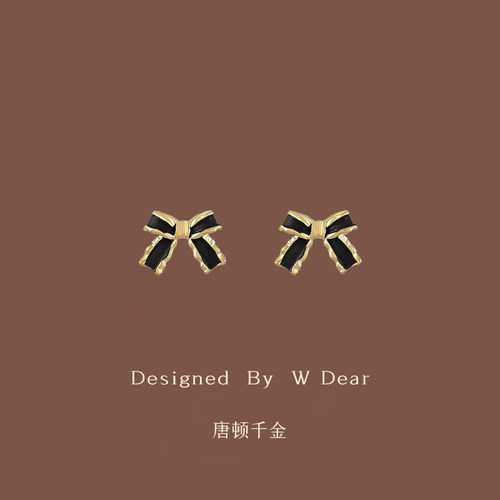 无耳洞入！黑色蝴蝶结蚊香盘耳夹