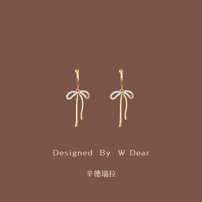 丝带蝴蝶结耳夹无耳洞