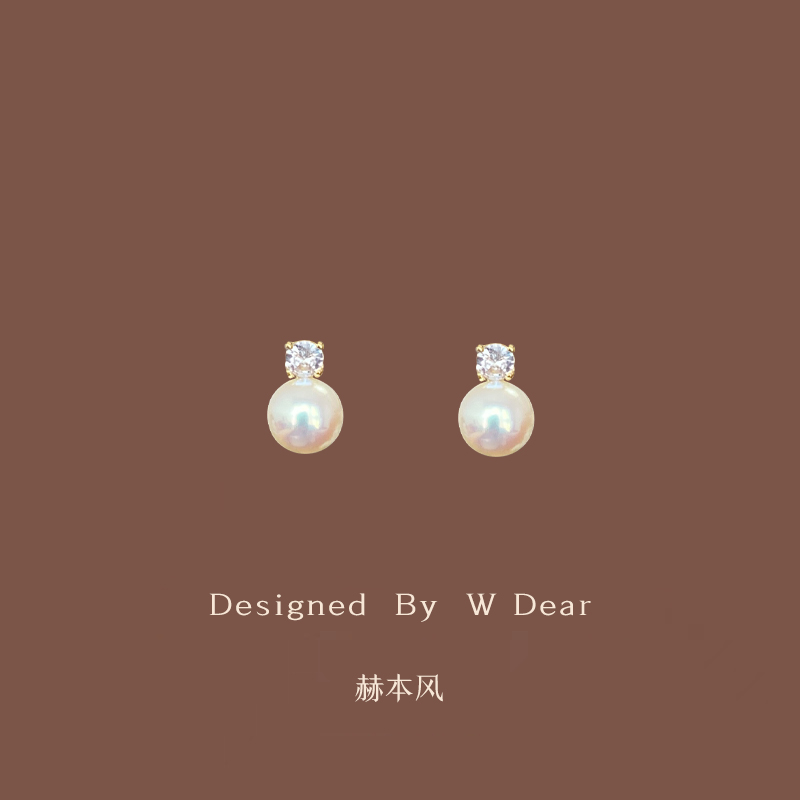 法式粉光珍珠蚊香盘耳夹无耳洞