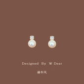 「赫本风」法式 粉光珍珠耳夹无耳洞女轻奢气质无痛蚊香盘耳环耳饰