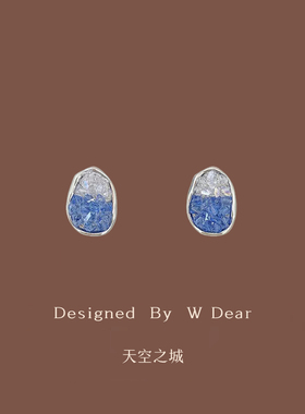 蓝色水晶蚊香盘耳夹女无耳洞